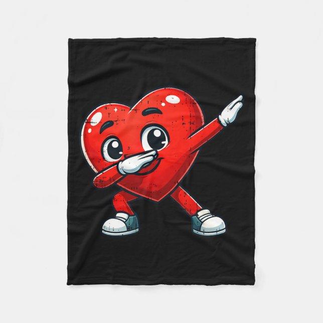 Couverture Polaire Funny Valentines Day Dabbing Heart Lover Men Kids  (Devant)