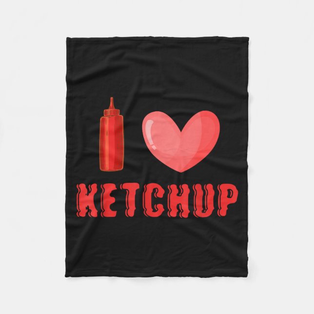 Couverture Polaire Funny Valentines Day Shirt I Love Ketchup Valentin (Devant)