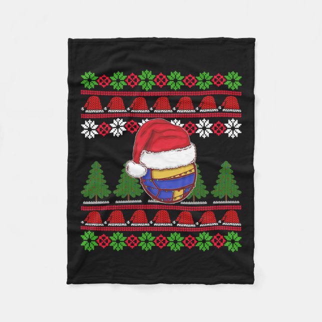 Couverture Polaire Funny Volleyball Team Ugly Sweat Christmas Light (Devant)