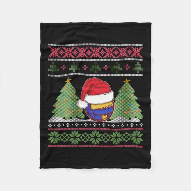 Couverture Polaire Funny Volleyball Team Ugly Sweat Christmas Light (Devant)