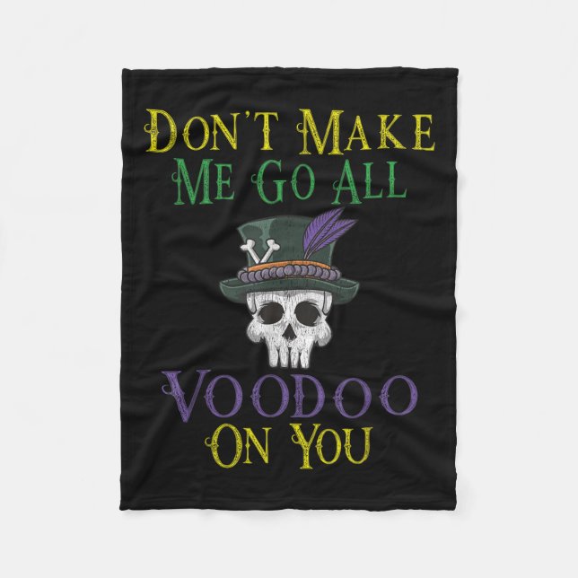 Couverture Polaire Funny Voodoo Quote - Witch Doctor Skull Mardi Gras (Devant)