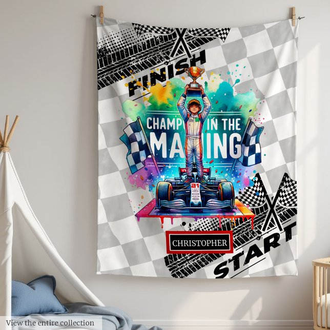 Couverture Polaire Funny Watercolor Racing Sport Voiture Anniversaire (Funny Watercolor Racing Sport Car Birthday Gift)