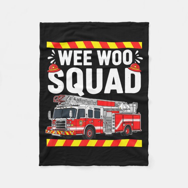 Couverture Polaire Funny Wee Woo Squad Fire Department Firefighter Fi (Devant)