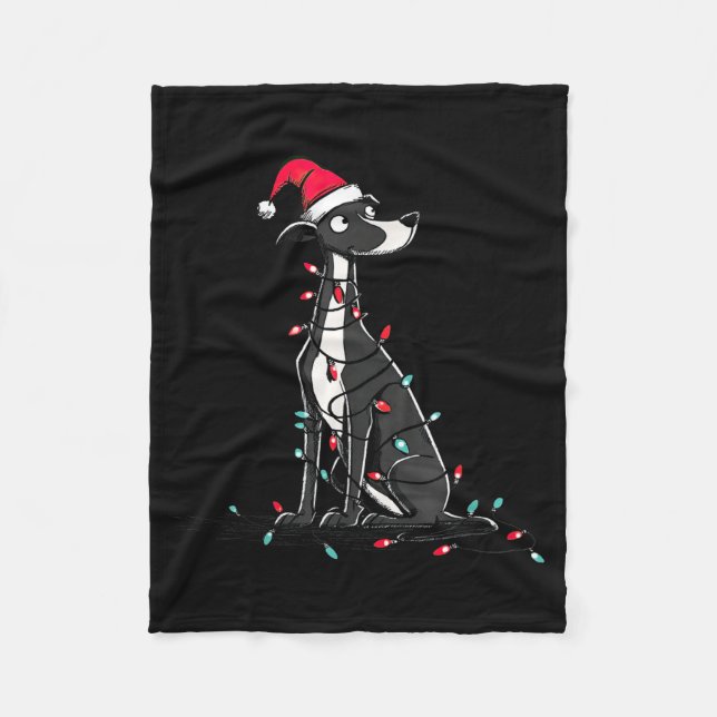 Couverture Polaire Funny Whippet Christmas Graphics Dog Lights Lover  (Devant)