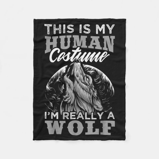 Couverture Polaire Funny Wolf Design Human Costume I'm A Wolf  (Devant)