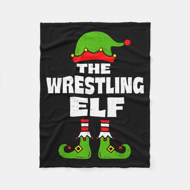 Couverture Polaire Funny Wrestling Elf Christmas Wrestler Mens Womens (Devant)