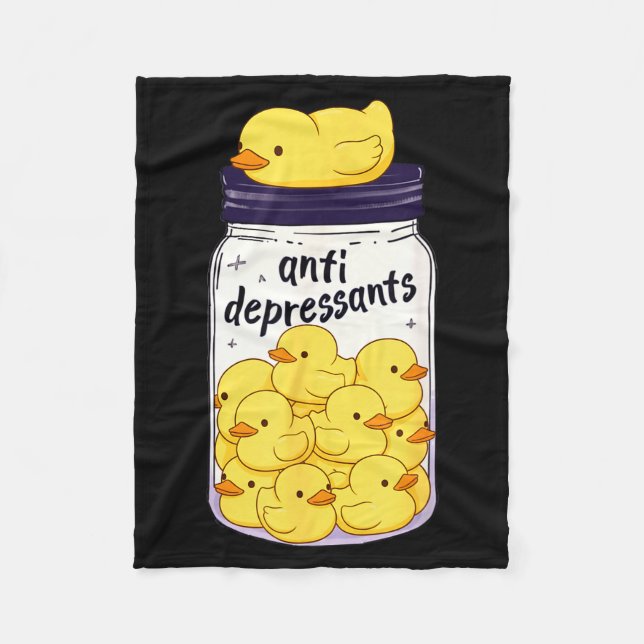 Couverture Polaire Funny Yellow Duck Anti Depressant Jar Zoo Boys Gir (Devant)