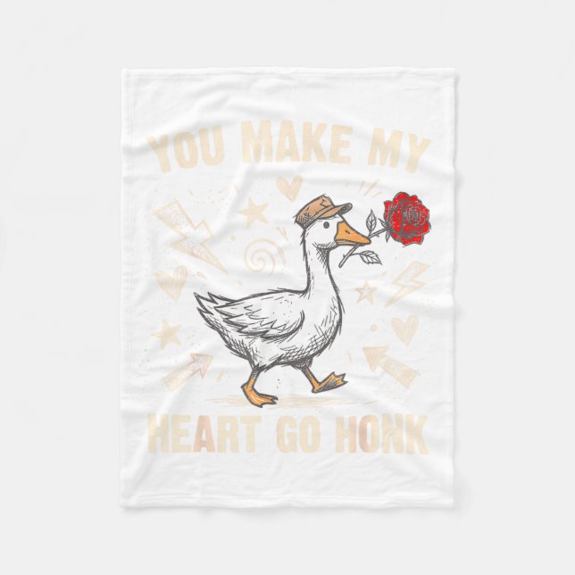 Couverture Polaire Funny You Make My Heart Go Honk Silly Goose Valent (Devant)