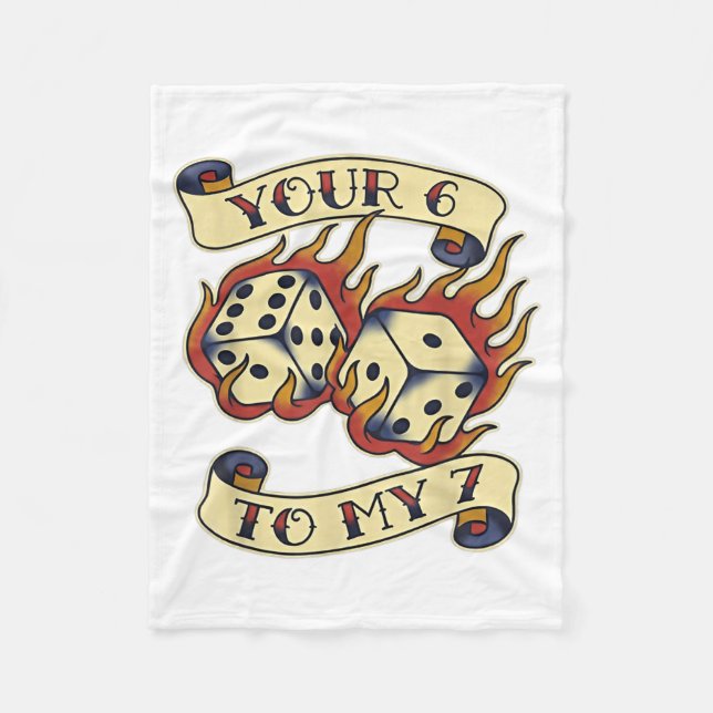 Couverture Polaire Funny Your 6 In My 7 Meme Valentine’s Day Tattoo S (Devant)