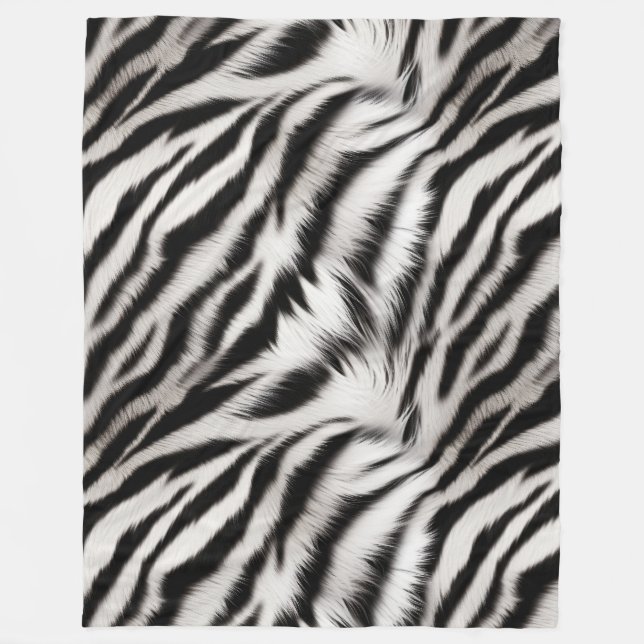 Couverture Polaire Fur d'impression noir blanc Zebra (Devant)