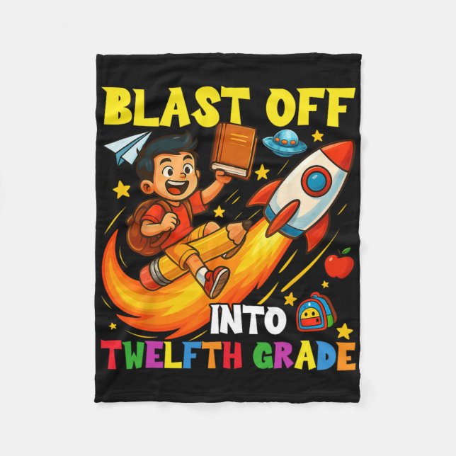 Couverture Polaire Fusée Blast Off dans drôle de Ck senior à l'école  (Devant)