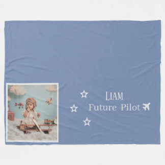 Couverture Polaire Futur Pilote Enfant Personnalisé avec Photo & Nom