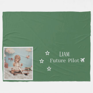 Couverture Polaire Futur Pilote Enfant Personnalisé avec Photo & Nom