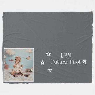 Couverture Polaire Futur Pilote Enfant Personnalisé avec Photo & Nom