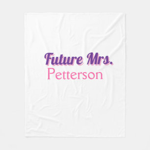 Couverture Polaire Future Mme ajouter nommariée mariage enterrement d