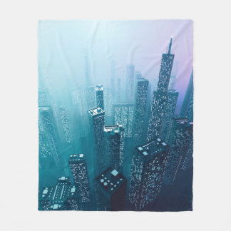 Couverture Polaire Future ville centre-ville avec gratte-ciel en cybe