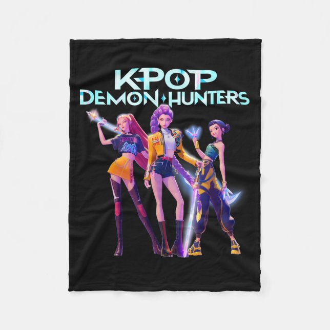 Couverture Polaire Futuristic K-Pop Style Cyberpunk Girl Group    (Devant)