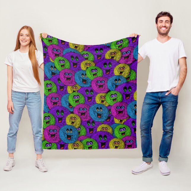 Couverture Polaire Fuzzles colorés (En situation)