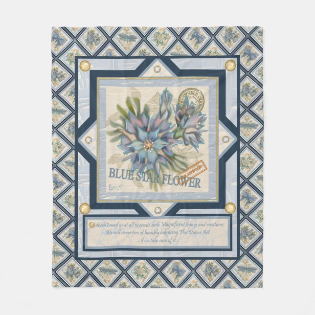 Couverture Polaire G Bureau de création Fleur bleue (Devant)