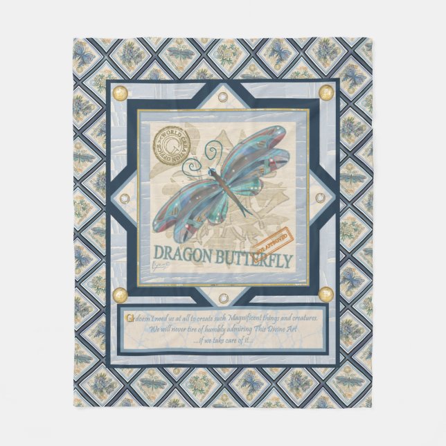 Couverture Polaire G Bureau de création libellule (Devant)