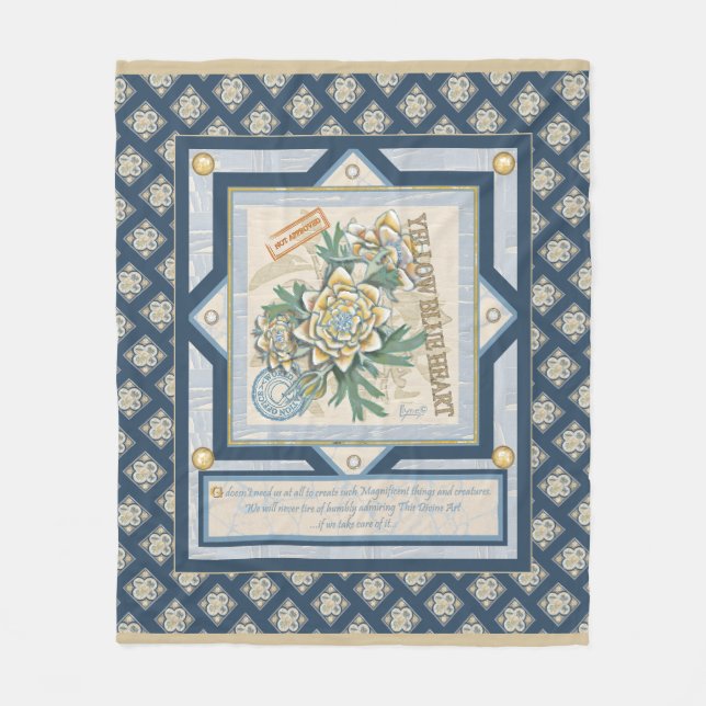 Couverture Polaire G Bureau de la création Fleur jaune (Devant)