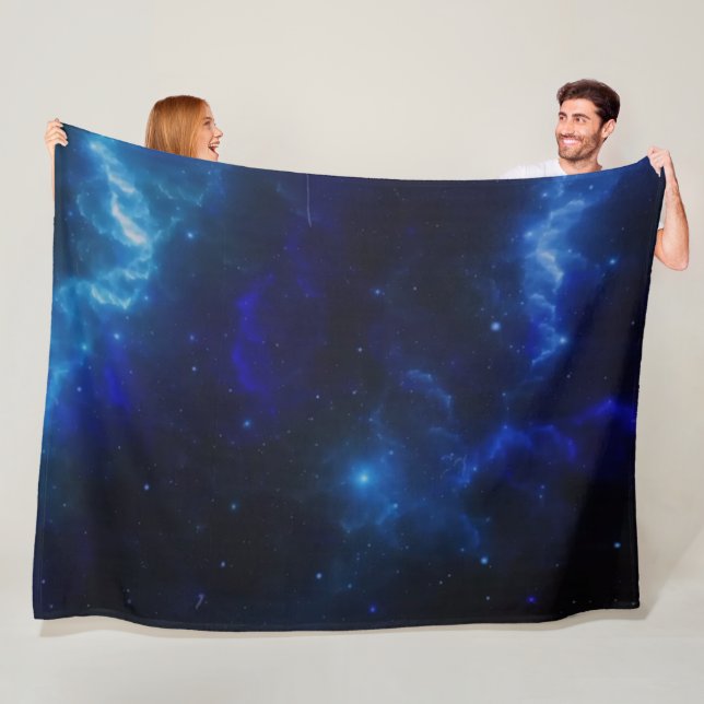 COUVERTURE POLAIRE GALAXE BLEUE (En situation)