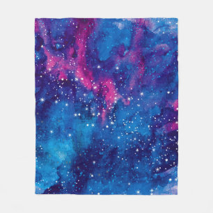 Couverture Polaire Galaxie spatiale aquarelle ciel nocturne avec étoi