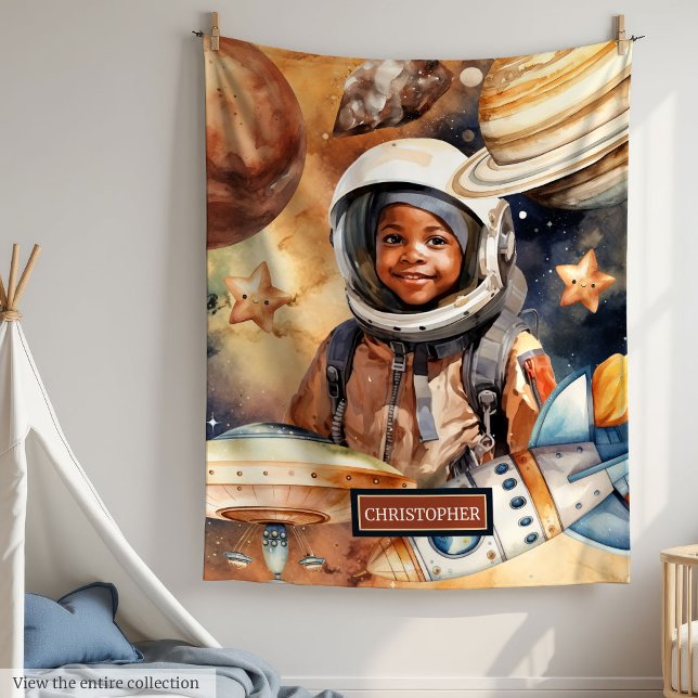 Couverture Polaire Galaxy Adventure Lancer un cadeau de l'espace pour (Galaxy Adventure Throw Space Gift for Black Boys)
