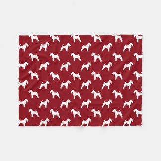 Couverture Polaire Gallois Terrier Silhouettes Motif rouge et blanc