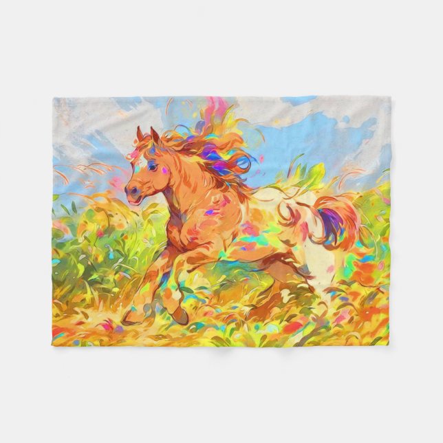Couverture Polaire Galloping Pony - Art du livre pour enfants (Devant (Horizontal))