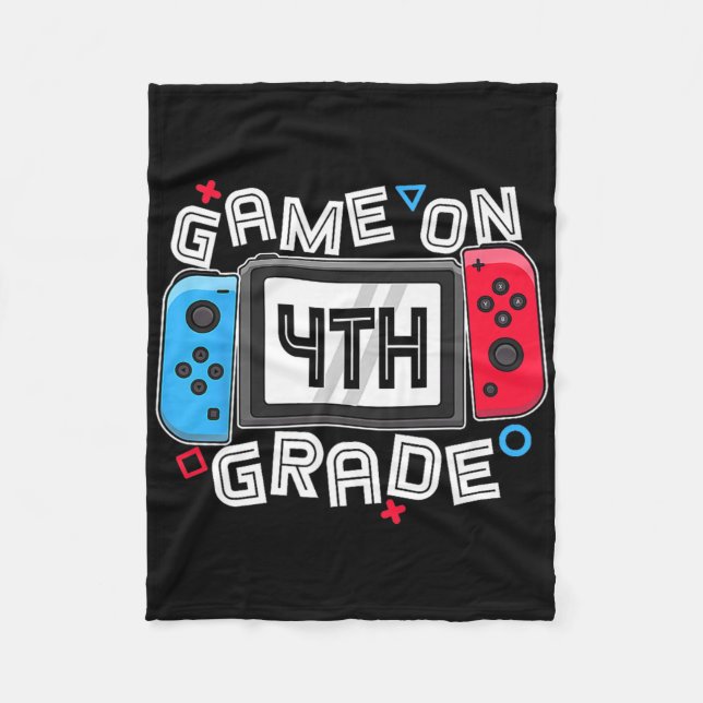 Couverture Polaire Gamer Ck To School Funny Game On 4th Grade Kids Bo (Devant)