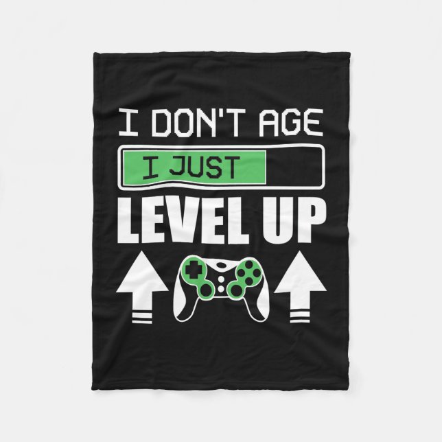 Couverture Polaire Gamer Do Not Age I Just Level (Devant)