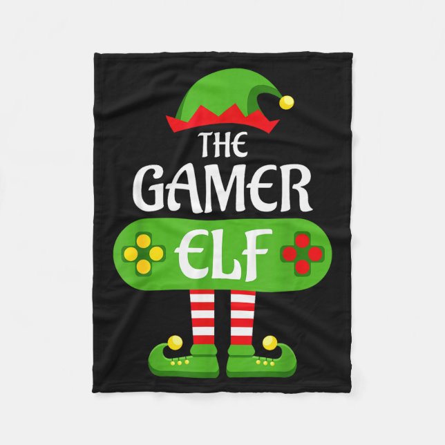 Couverture Polaire Gamer Elf Christmas Matching Group Family  (Devant)