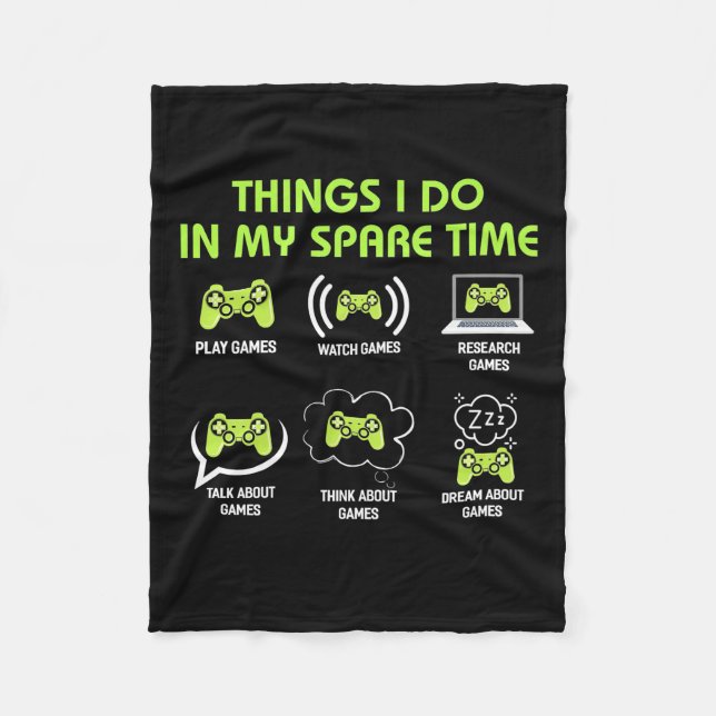 Couverture Polaire Gamer Gift | Things Gamer Do In My Spare Time (Devant)