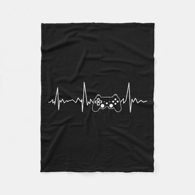 Couverture Polaire Gamer Heartbeat Funny Vidéo Jeu Cadeaux Garçons Ho (Devant)