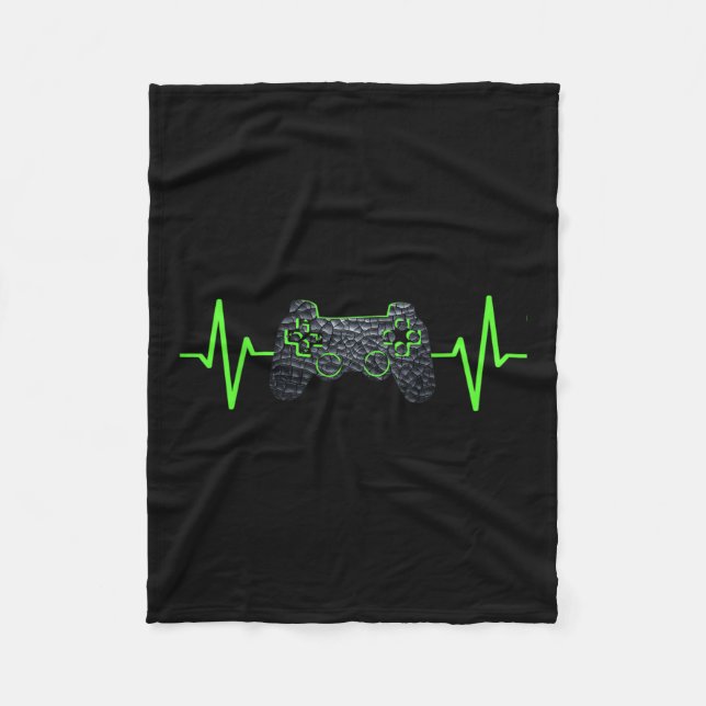 Couverture Polaire Gamer Heartbeat Gaming Video Games Boys Girls Teen (Devant)