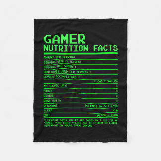Couverture Polaire Gamer Nutrition Facts Gifts For Teen Boys Video Ga