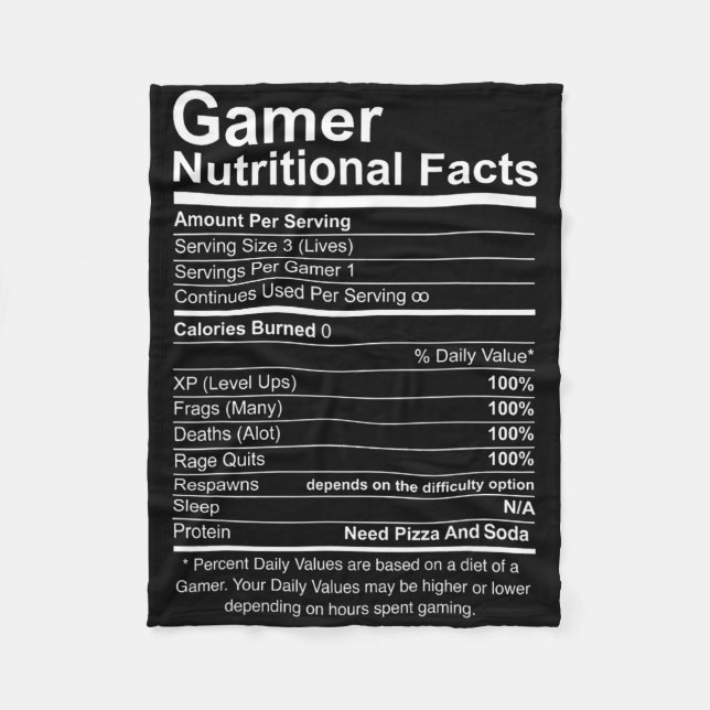 Couverture Polaire Gamer Nutritionfaits Cool Gamer Video Game Funn (Devant)