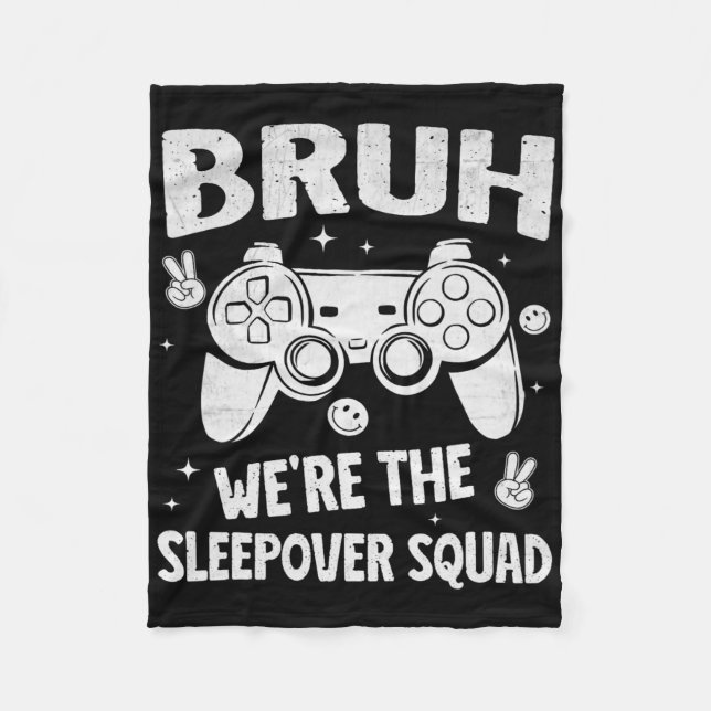 Couverture Polaire Gamer Sleepover Party For Boys Funny Bruh Slumber  (Devant)