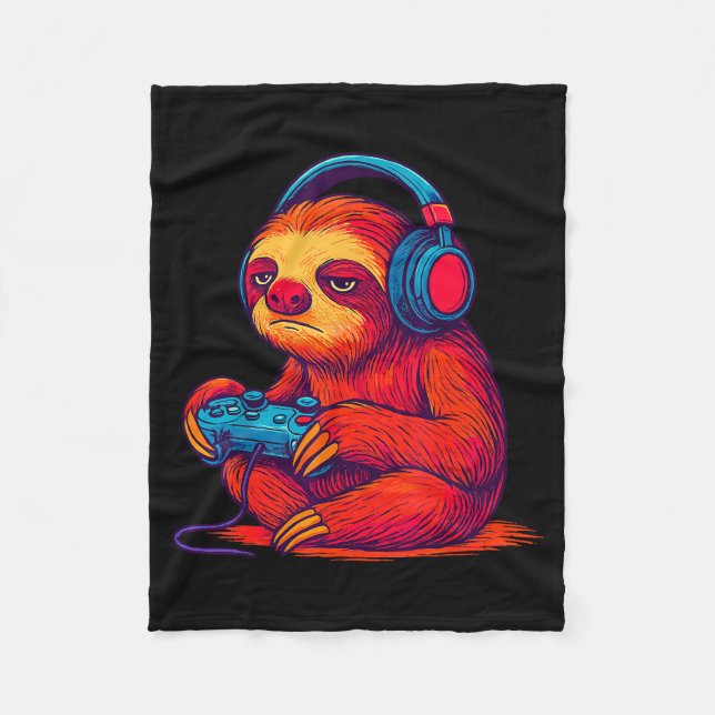 Couverture Polaire Gamer Sloth  (Devant)