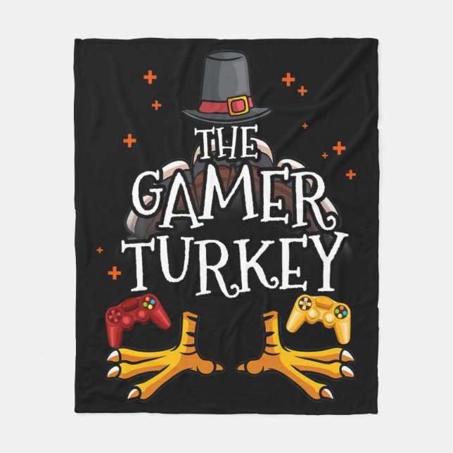 Couverture Polaire Gamer Turquie Bon thanksgiving Vidéo Jeu amusant (Devant)