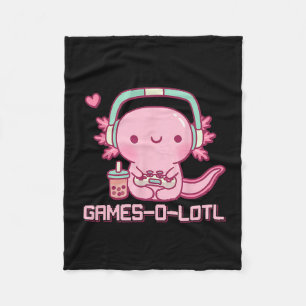 Couverture Polaire Gamesolotl Axolotl Jeux Vidéo Kawaii Anime Joueur