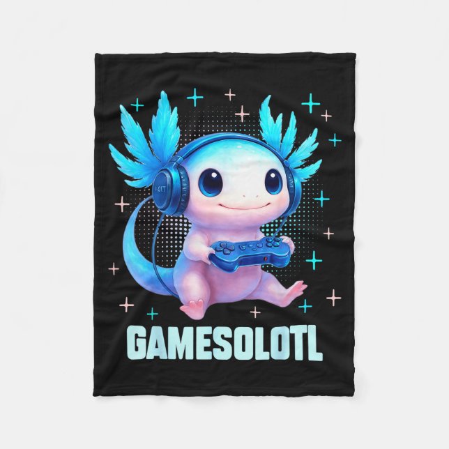 Couverture Polaire Gamesolotl Axolotl Video Gamer Kawaii Anime Boys T (Devant)
