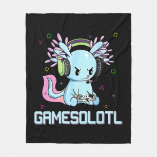 Couverture Polaire Gamesolotl Cute Axolotl Vidéo Gamer Kawaii Anime B