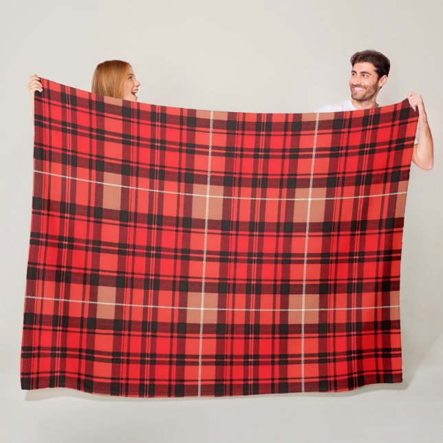 Couverture Polaire Gamme Tartan Plaid Traditionnel Rouge tendance (En situation)