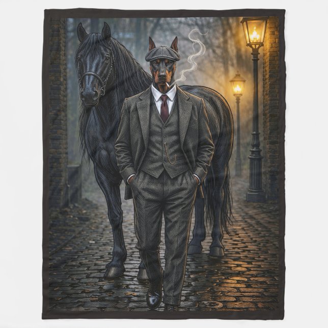 Couverture Polaire Gangster Doberman (Devant)