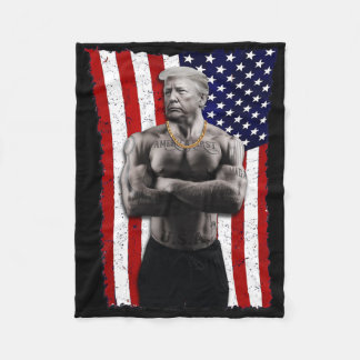 Couverture Polaire Gangster Pro Donald Trump Tatouage Républicain Amé