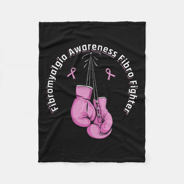 Couverture Polaire Gants de boxe de sensibilisation Fibro chasseur (Devant)