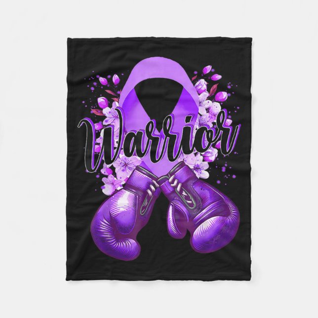 Couverture Polaire Gants de boxe Warrior Ruban Violet Lupus (Devant)