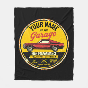 Couverture Polaire Garage de voiture classique rouge rapide 1967 pers